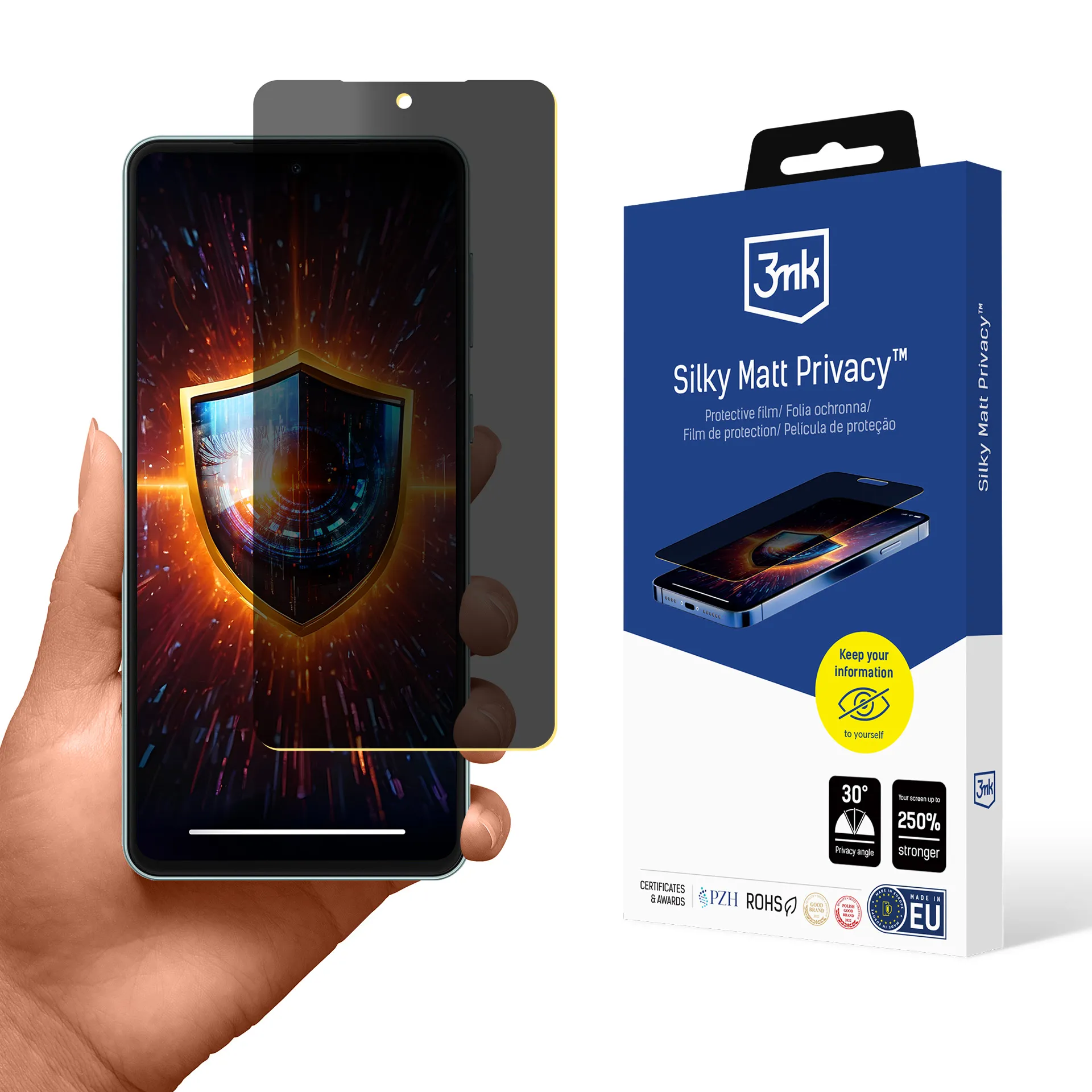 Film anti-espion pour Samsung Galaxy M55 - 3mk Silky Matt Privacy